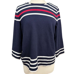 Talbots Striped Top Size L Blue